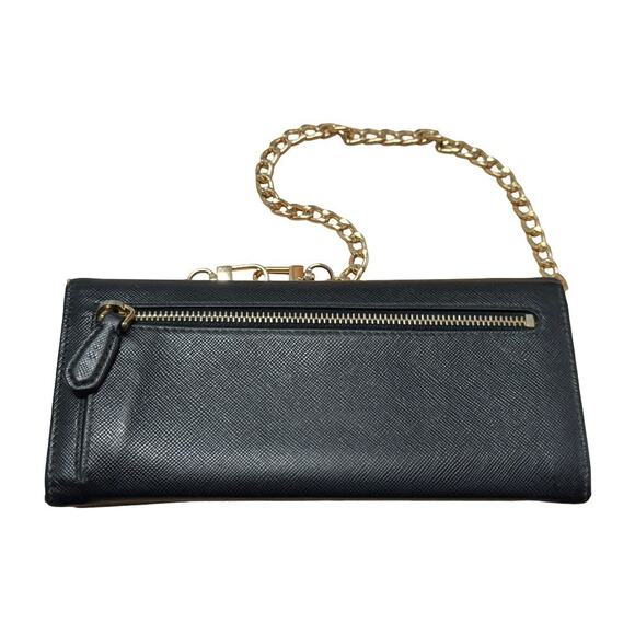PRADA Black Saffiano Leather Womens Wallet on Chain Gold Hardware Authentic COA - Picture 2 of 15
